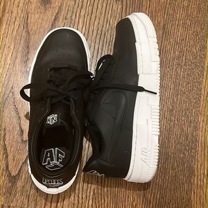 Nike Air Force 1 Black Leather Womens size 9